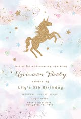 U and Unicorns - Invitación De Cumpleaños